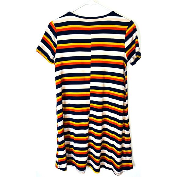 Striped Flared Mini Dress By Forever 21 Multicolor Size Medium(8-10) - Picture 2 of 4
